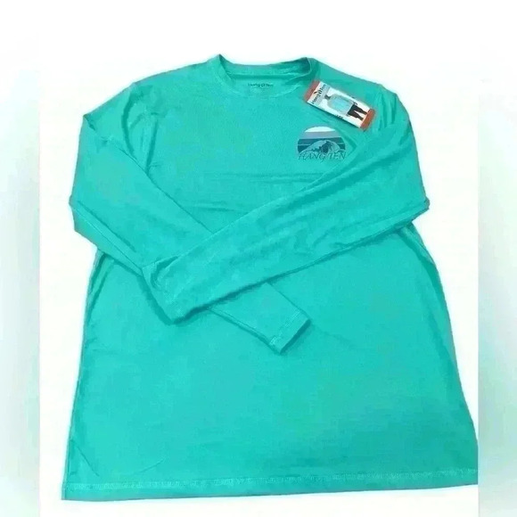 Hang Ten Men's Tidal Long Sleeve Sun Tee UPF 50+ Soft Feel Stretch Green Size M - Picture 1 of 3